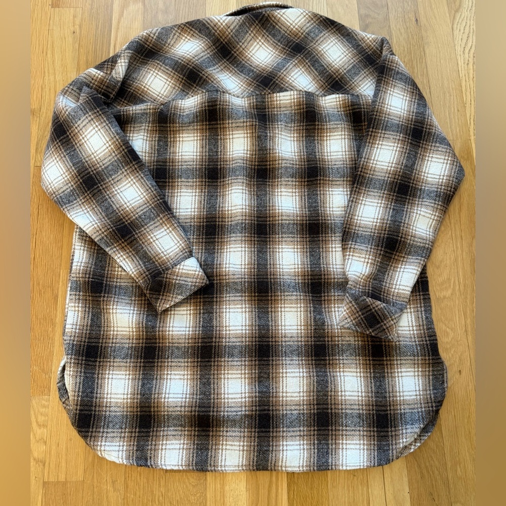 Doe & Rae Brown Plaid Shirt button down Men's size small work daily layering Y2K - Picture 7 of 7